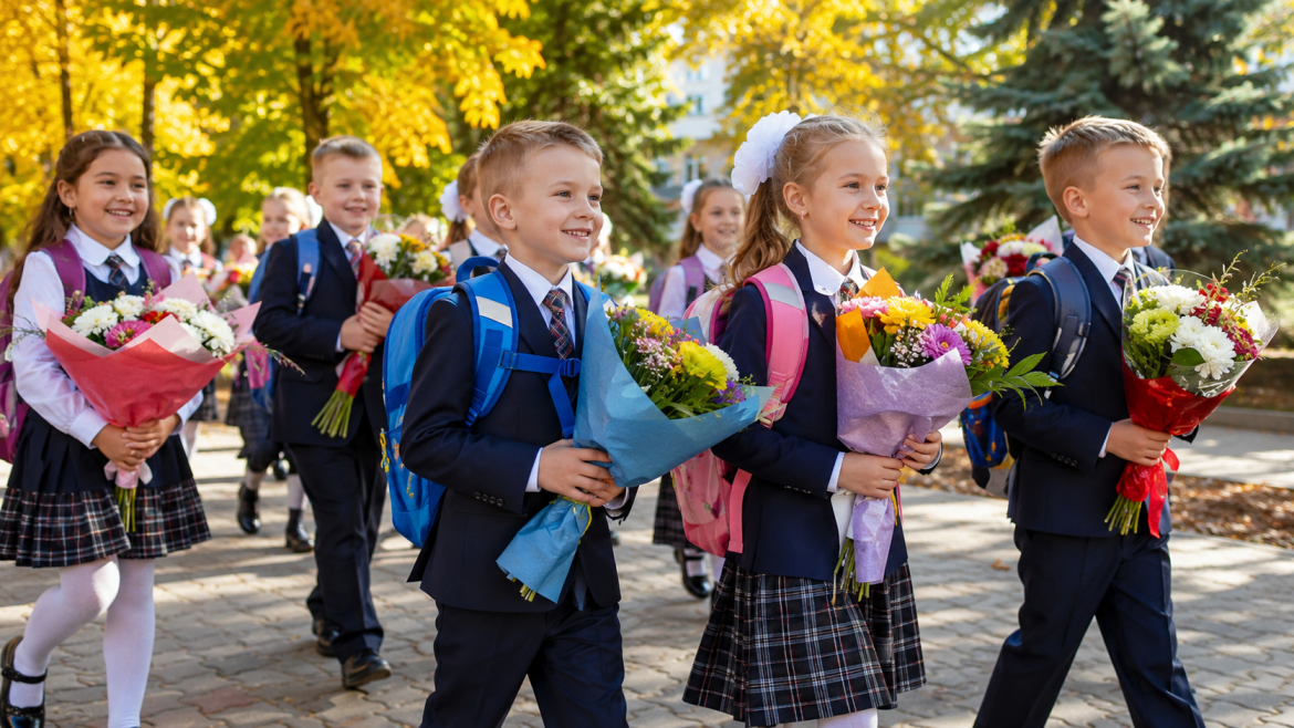 Діти йдуть до школи 1 вересня